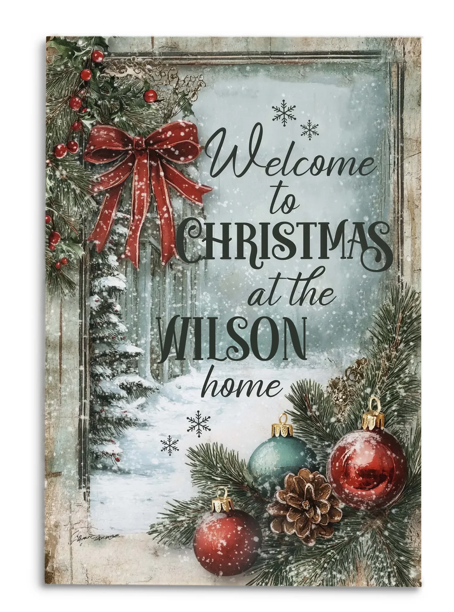 Welcome To Christmas At My Home - Personalized Poster, Gift For Family, Family Name Christmas