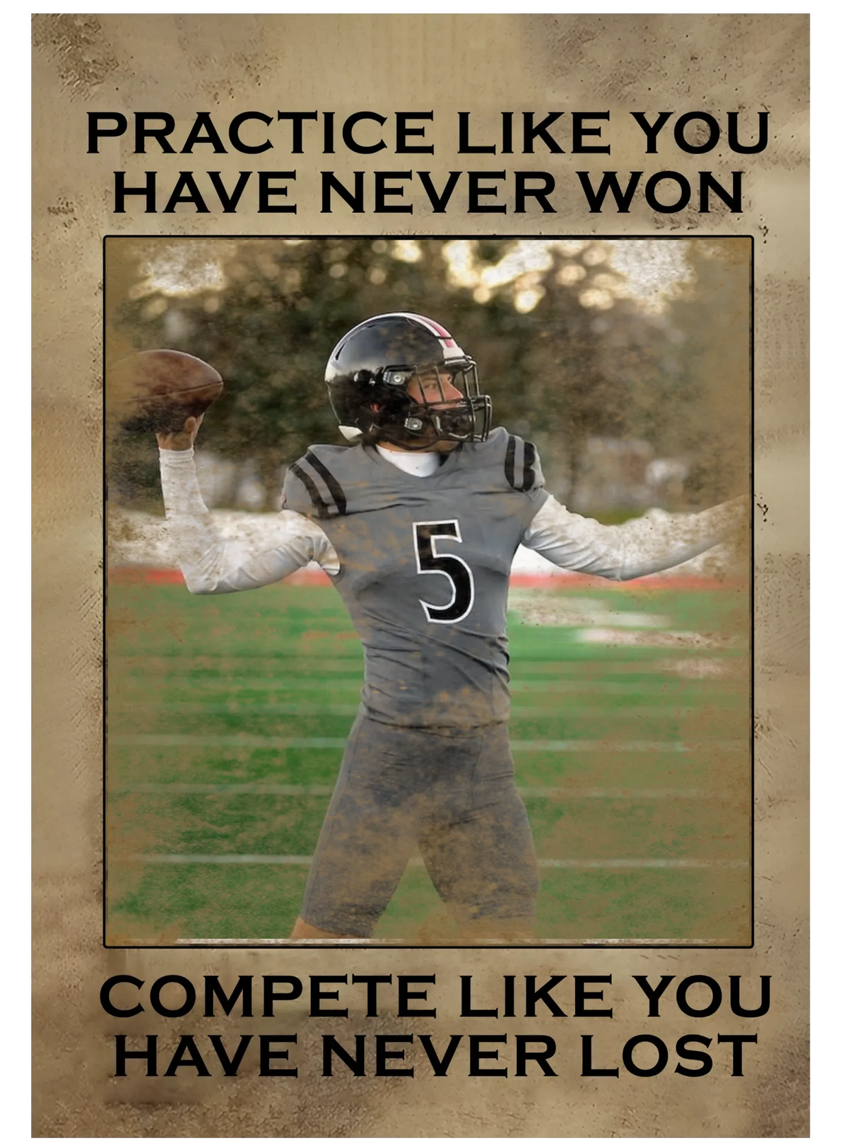 Practice Like You've Never Won - Personalized Poster, Gift For Football Players, Inspiring Sports Decor