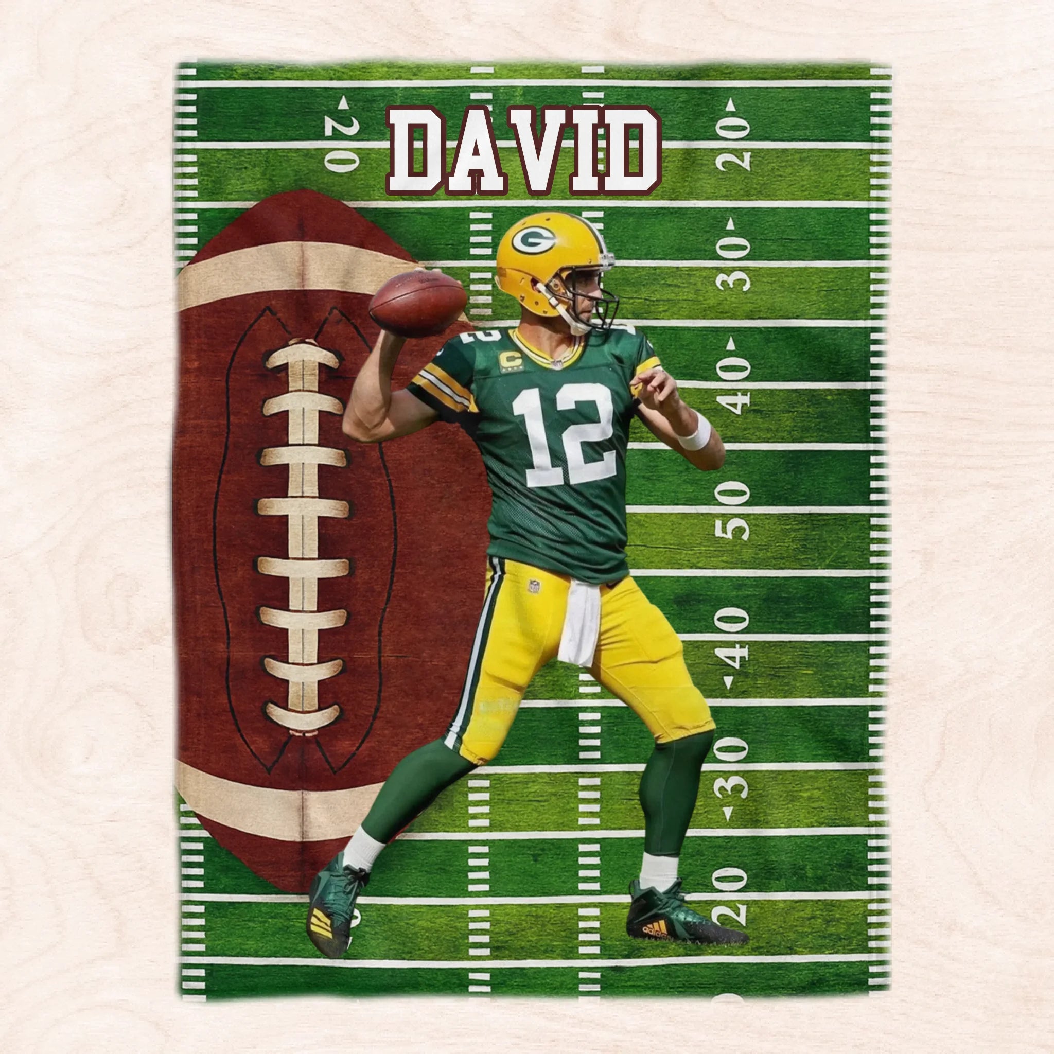 Champions Are Made When No One Is Watching - Personalized Blanket, Football Player Blanket, Custom Football Field Gift for Athlete