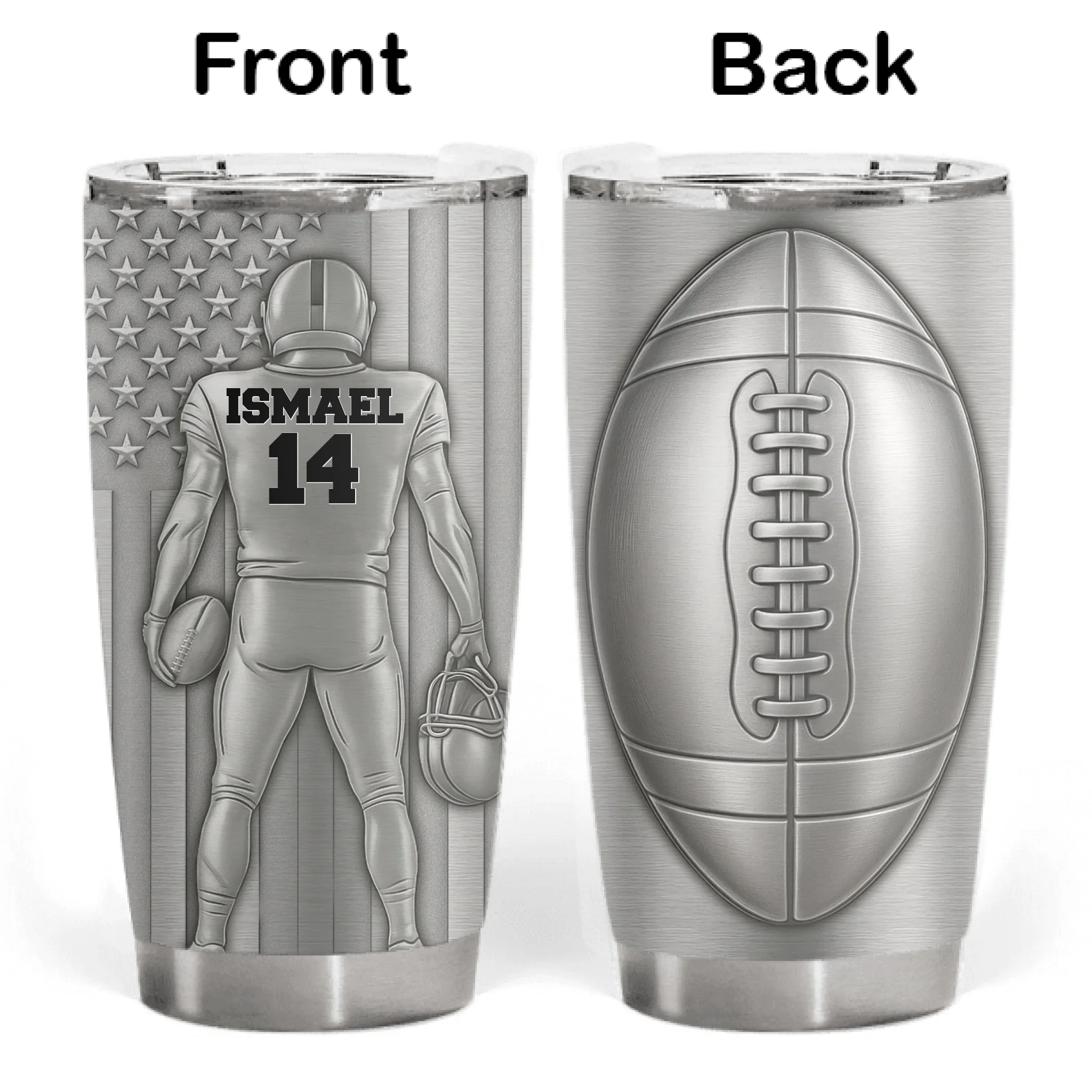 American Flag Football Is My Life - Personalized Tumbler, Gift For Football Lovers