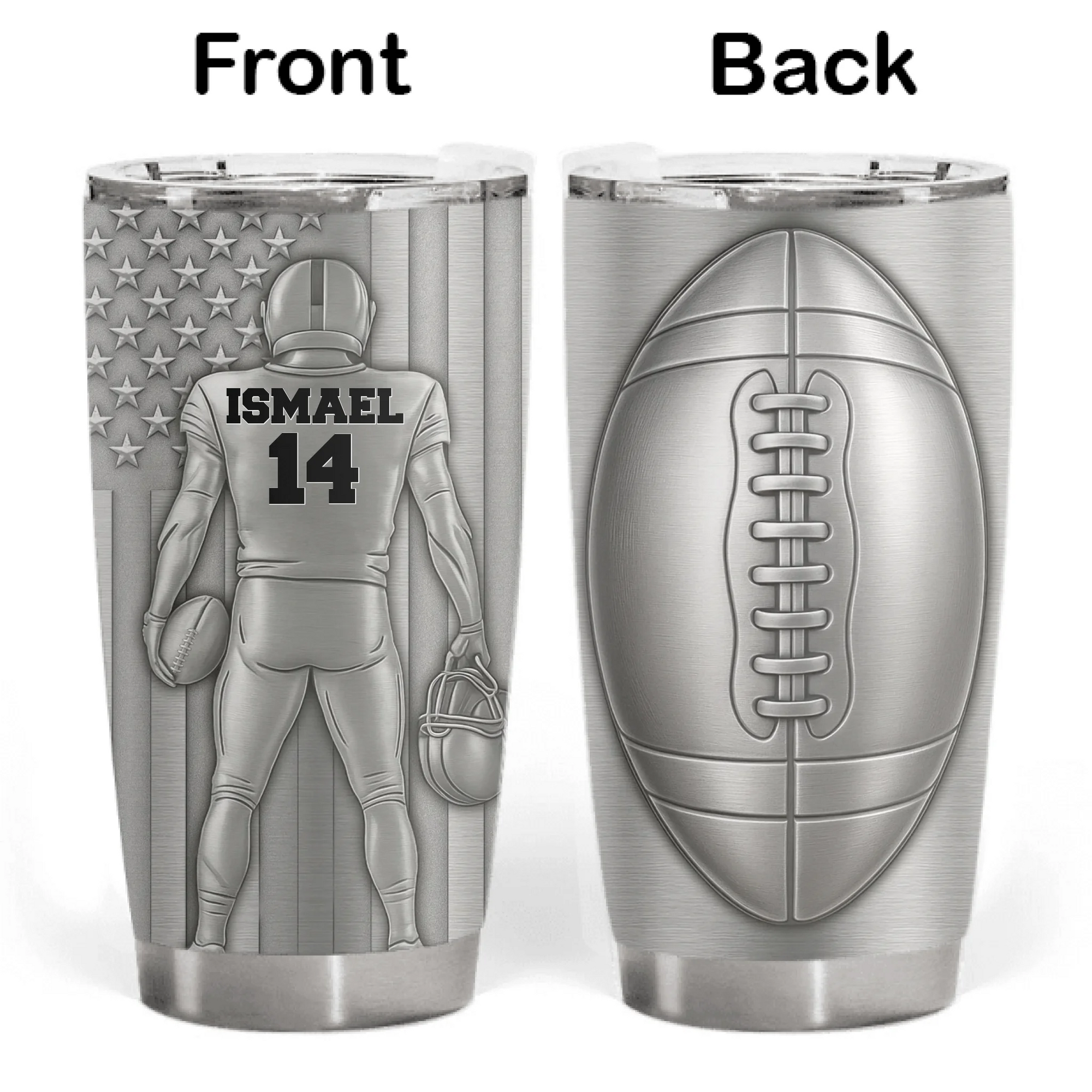 American Flag Football Is My Life - Personalized Tumbler, Gift For Football Lovers