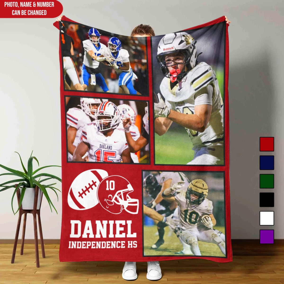 In This House, We Cheer Loud - Personalized Blanket, Football Player Gift, Custom Game Day Photo Sports Blanket