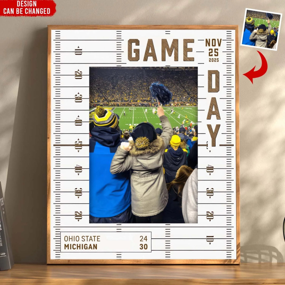 Game Day Maple Photo - Personalized Poster, Gift For Football Lover, Sport Fan