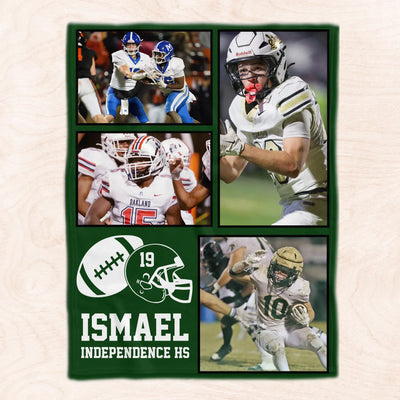 In This House, We Cheer Loud - Personalized Blanket, Football Player Gift, Custom Game Day Photo Sports Blanket