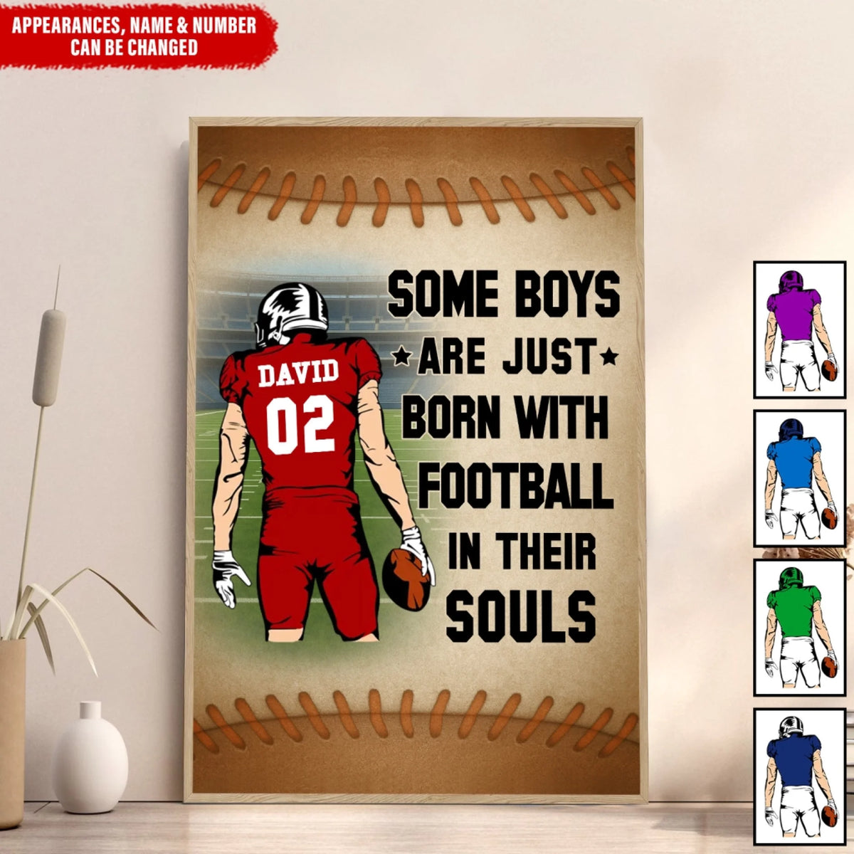 Some Boys Are Born With Football In Their Souls - Personalized Poster, Gift For Football Fan, Football Lovers, Football Players