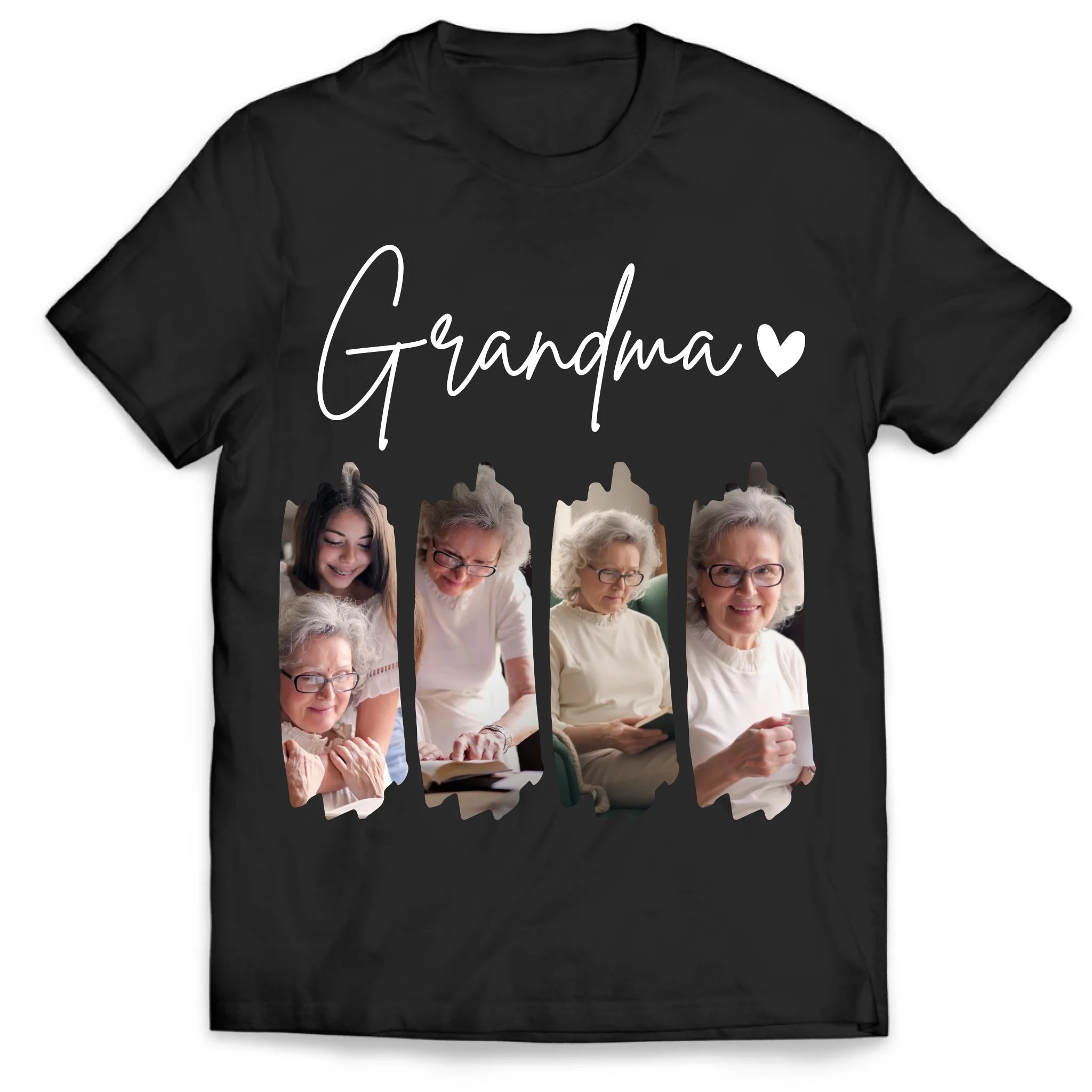 Grandma Photo Collage - Personalized T-Shirt, Gift For Mom/ Grandma