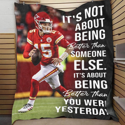 Be Better Than Yesterday - Personalized Blanket, Gift For Football Player, Inspiring Gift For Player, Football Lover House Decor