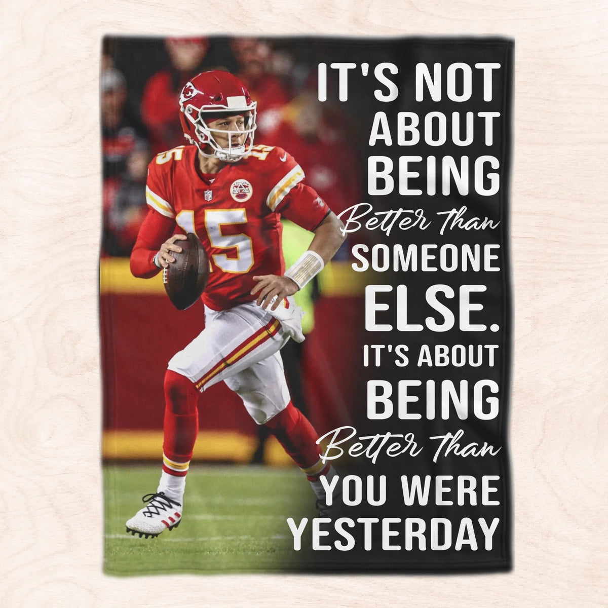 Be Better Than Yesterday - Personalized Blanket, Gift For Football Player, Inspiring Gift For Player, Football Lover House Decor
