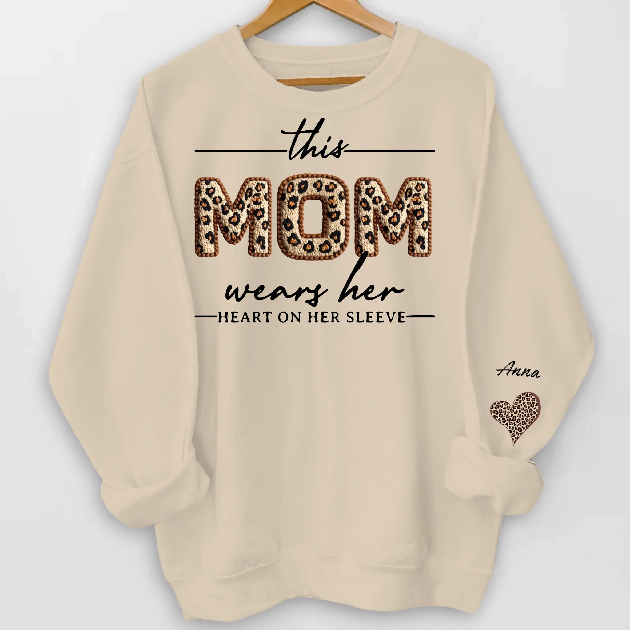 Custom Mom With Kids Name On Sleeve - Personalized Sleeve Print Sweatshirt, Gift For Mom, Grandma