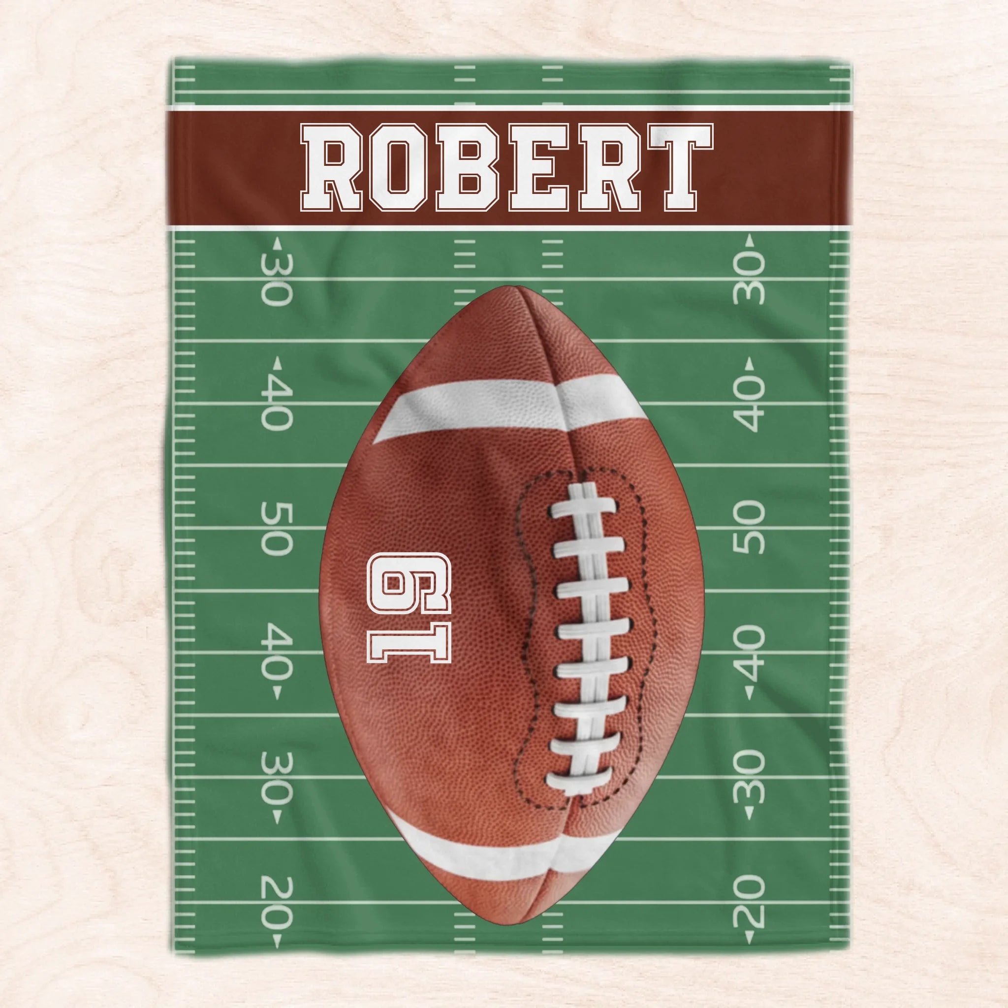 Custom Name & Number Game Day Throw - Personalized Blanket, Gift For Football Players, Football Lover Gift