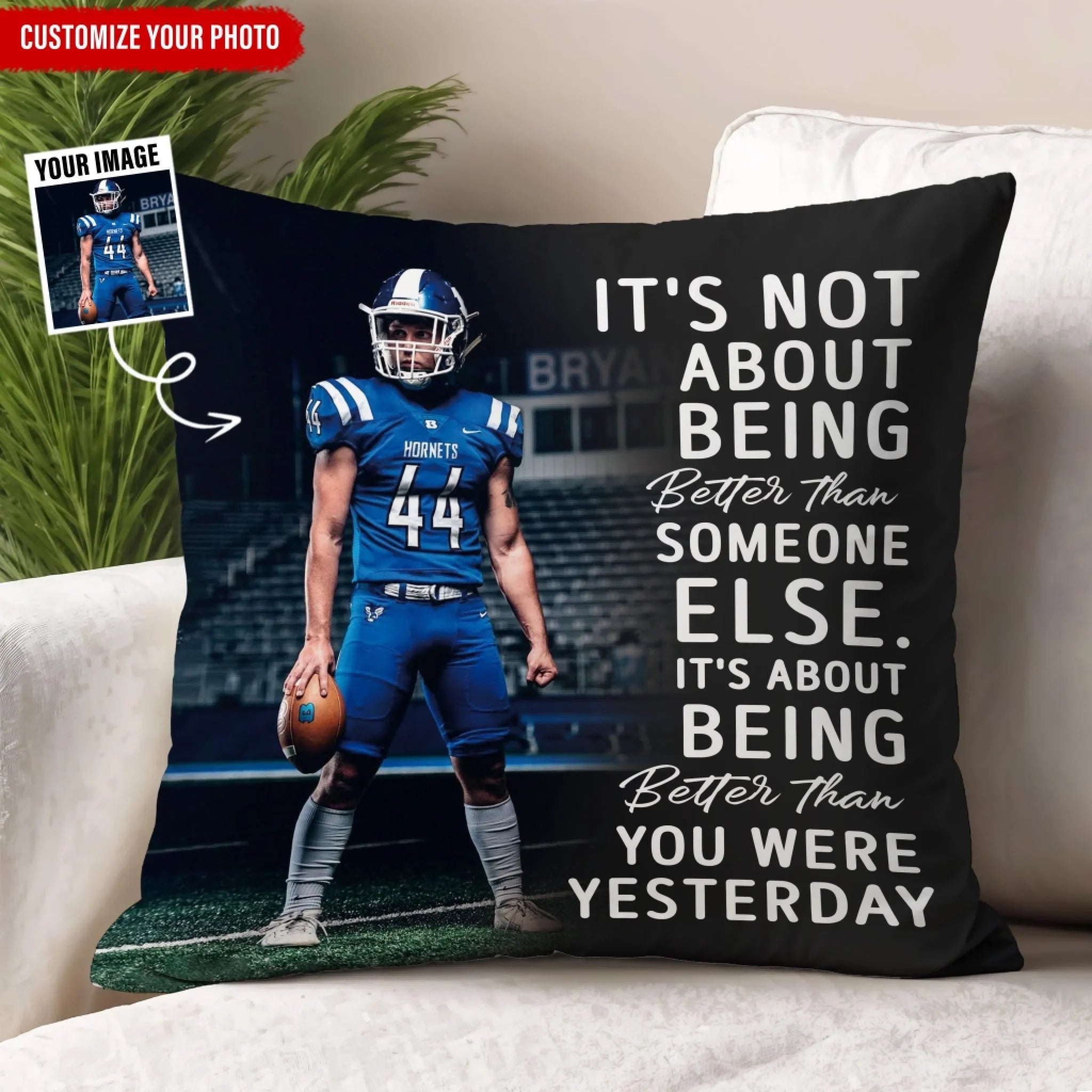 Strong Today, Stronger Tomorrow, Football Forever - Personalized Pillow, Gift For Football Players, Family Pride Gift, Football Lover Pillow