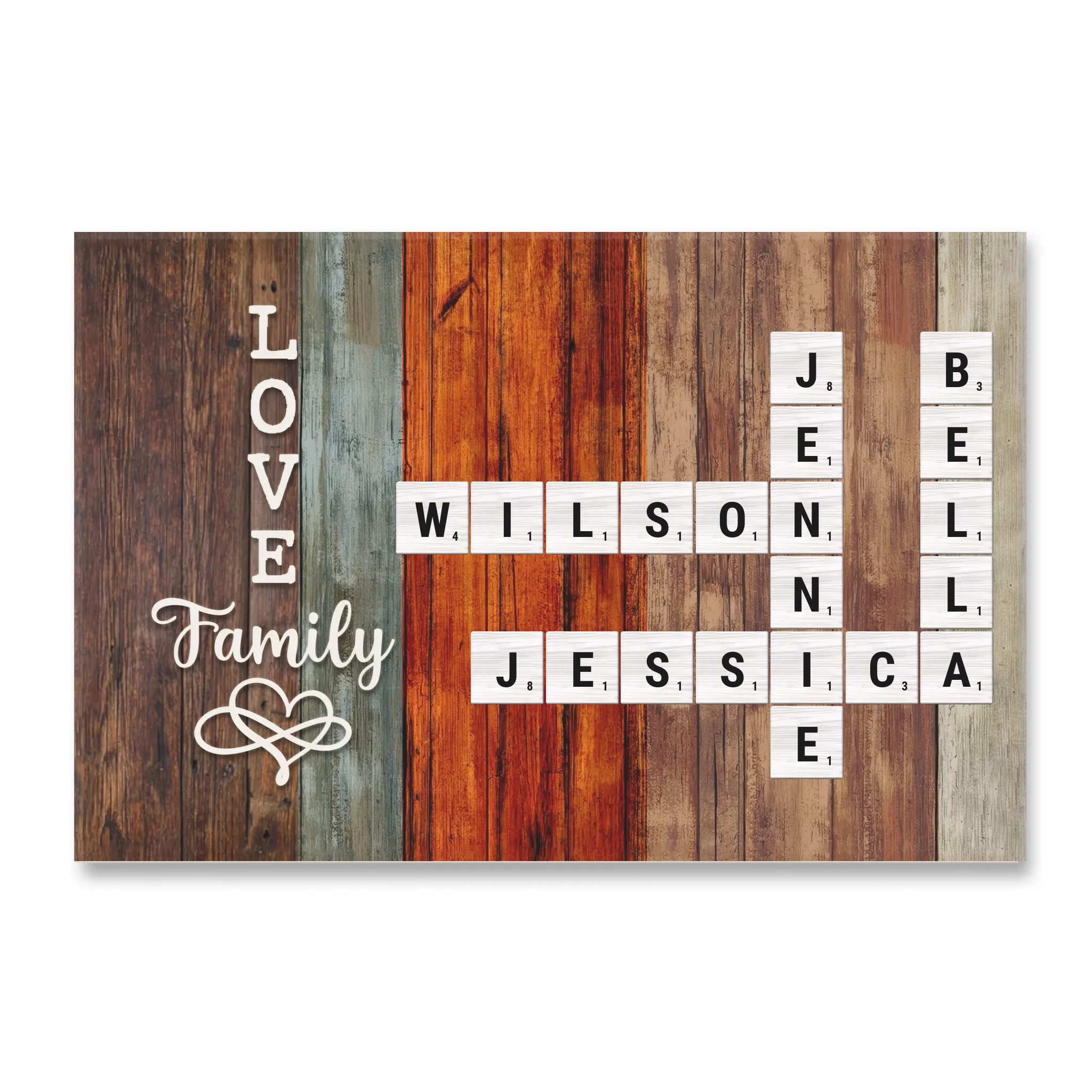 Family Connection Crossword Wall Art - Personalized Canvas, Family Gift, Heartfelt Gift For Family Members, Home Decor