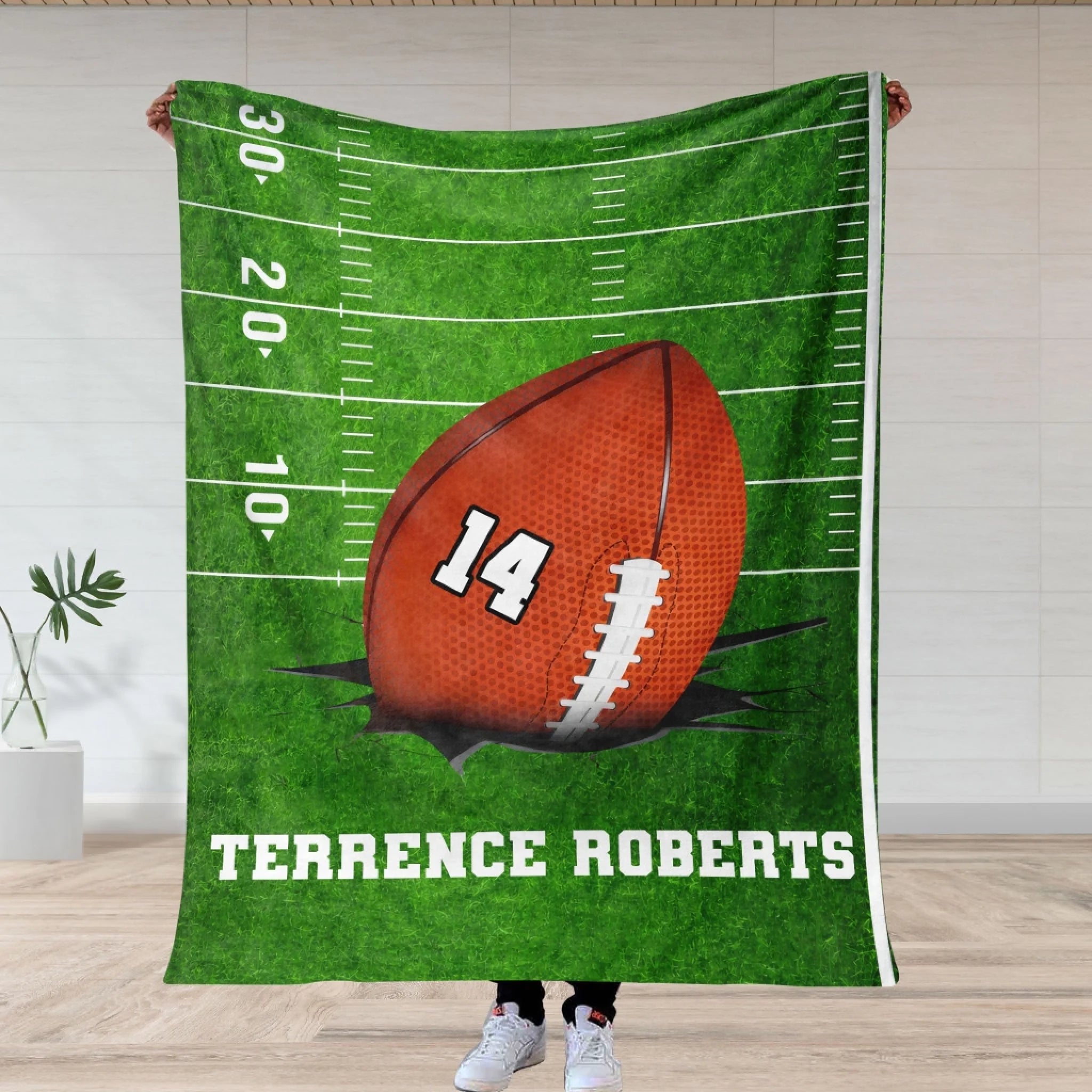 Custom Name Football - Personalized Blanket, Gift For Football Lover, Gift For Sport Fan