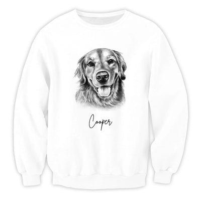Adorable Charcoal Pet Portrait - Personalized T-Shirt, Pet Drawing Portrait Gift For Pet Lovers