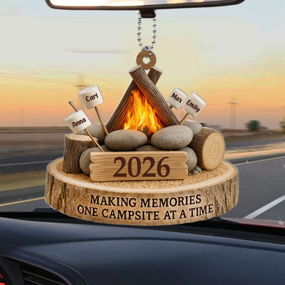 Our Cozy Nights Outdoors - Personalized Acrylic Car Hanger, Gift For Camping Lovers