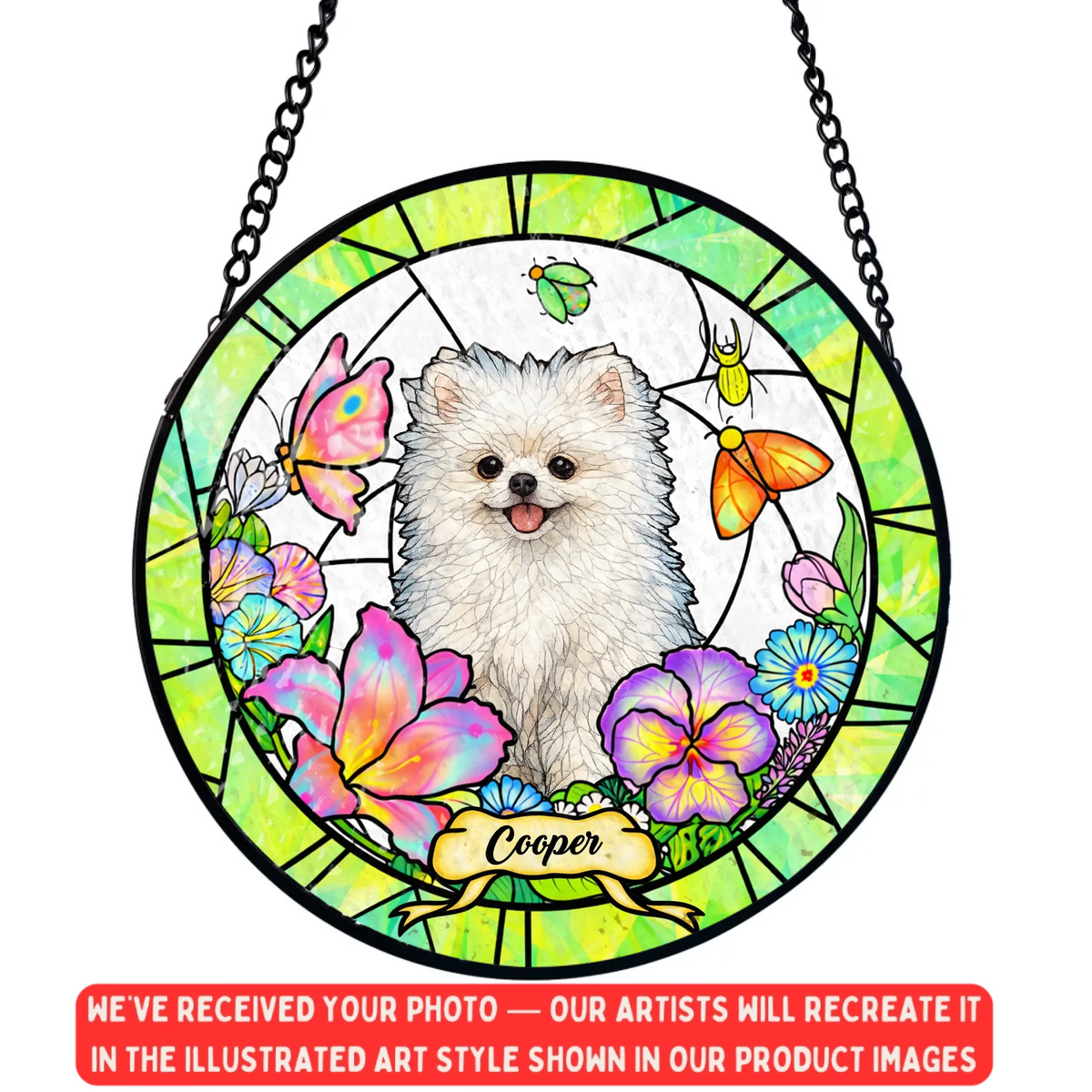 A Little Sunshine Made Just For Your Fur Baby - Personalized Window Stained Glass, Gift For Pet Lovers