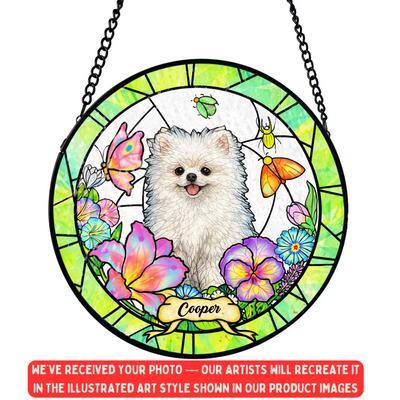 A Little Sunshine Made Just For Your Fur Baby - Personalized Window Stained Glass, Gift For Pet Lovers