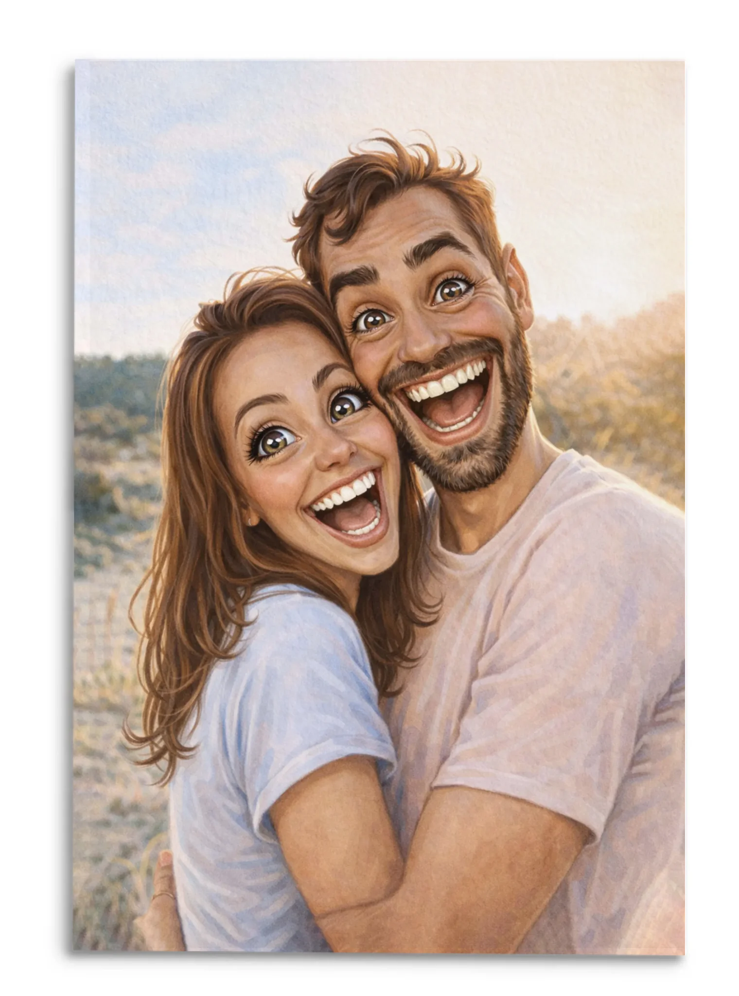Caricature Portrait From Photo - Personalized Poster, Funny Gift For Couple, Funny Cartoon Portrait