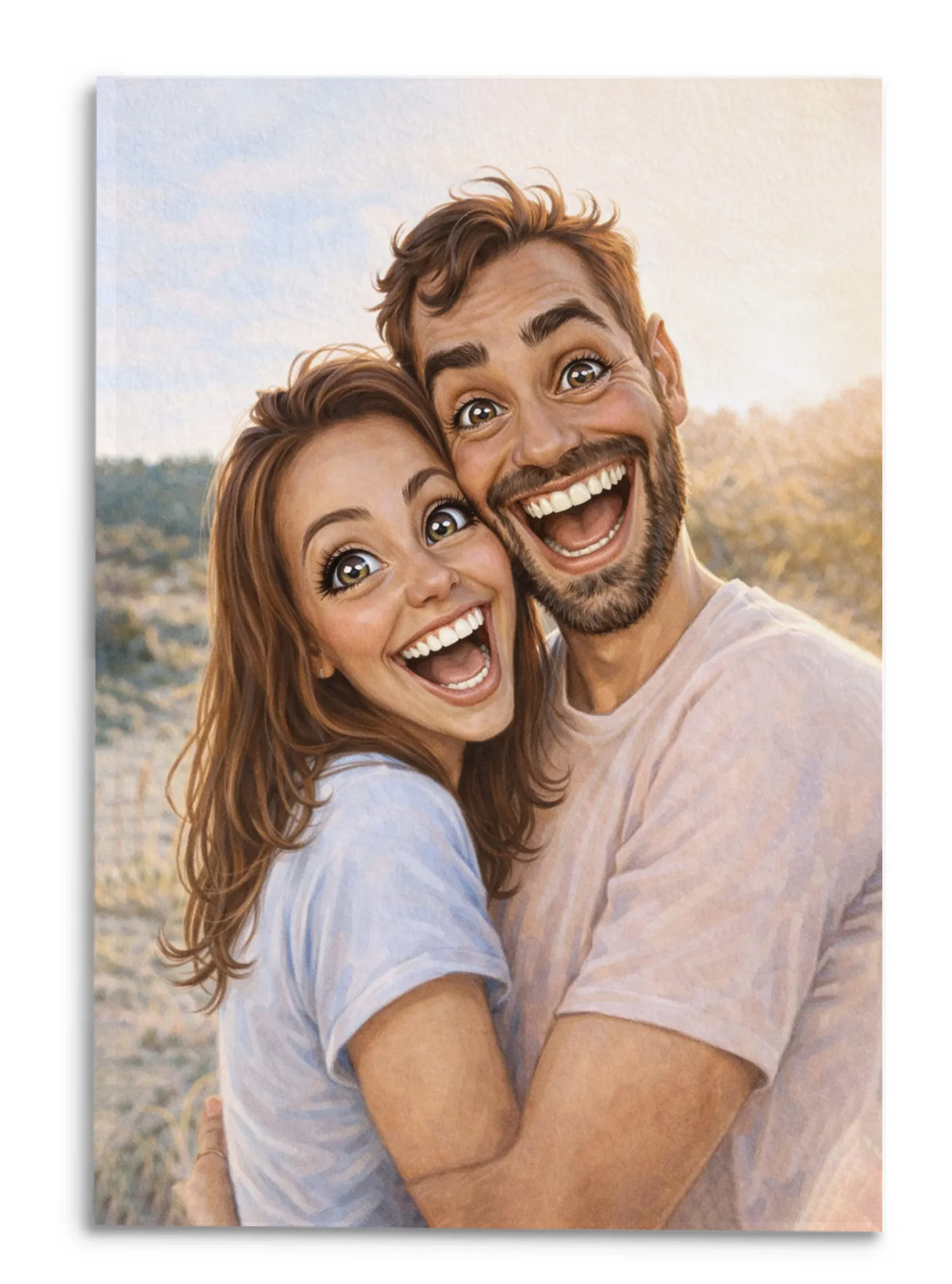 Caricature Portrait From Photo - Personalized Poster, Funny Gift For Couple, Funny Cartoon Portrait