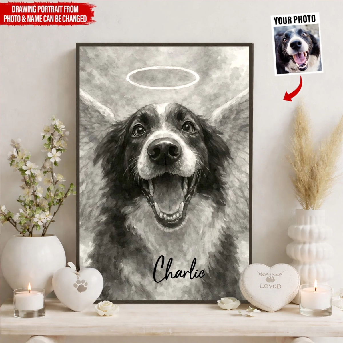 Charcoal Sketch Always in Our Hearts mk ads