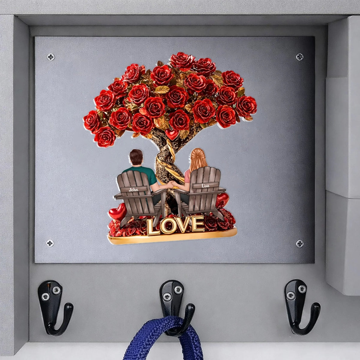 Forever Seated In Love - Personalized Acrylic Fridge Magnet, Gift For Couples, Custom Romantic Anniversary Keepsake