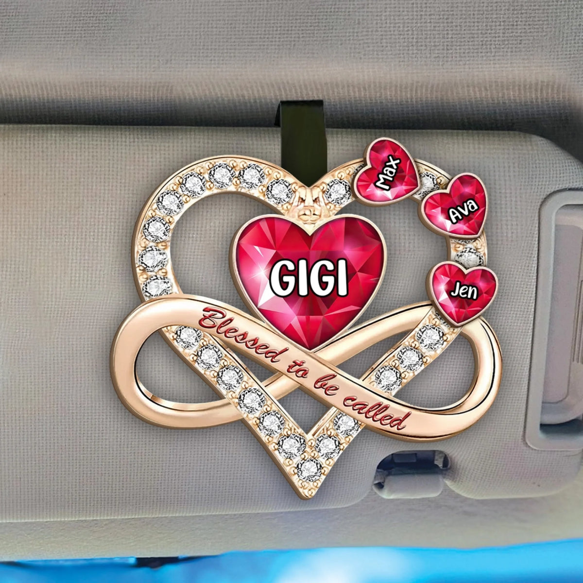 Blessed To Be Call Grandma - Personalized Car Visor Clip, Gift For Grandma, Meaningful Gift From Grandkids