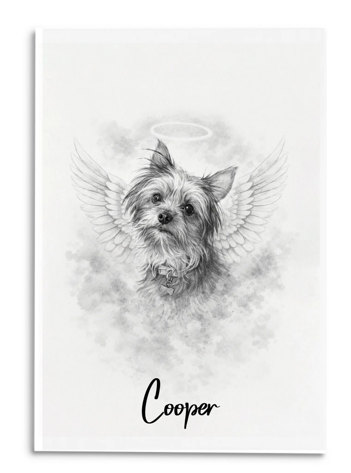Charcoal Sketch Always in Our Hearts - Personalized Canvas, Drawing Portrait From Photo, Memorial Gift
