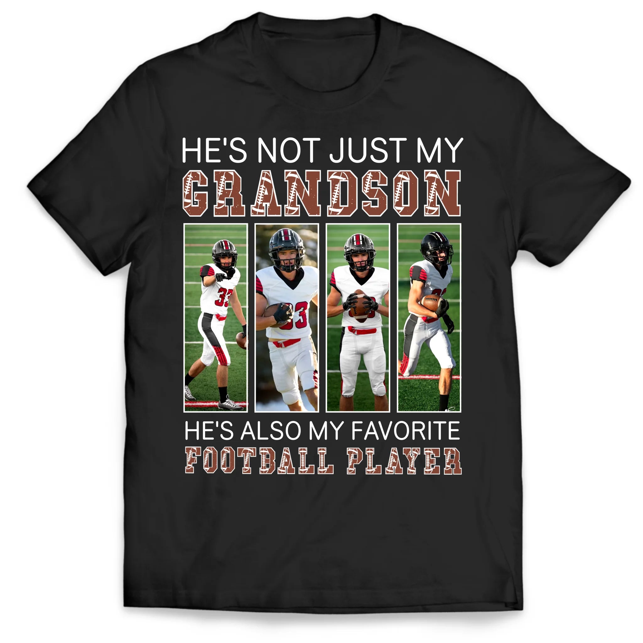 Raised A Player Built A Legacy - Personalized T-Shirt, Proud Football Grandma Shirt, Gift For Football Fan