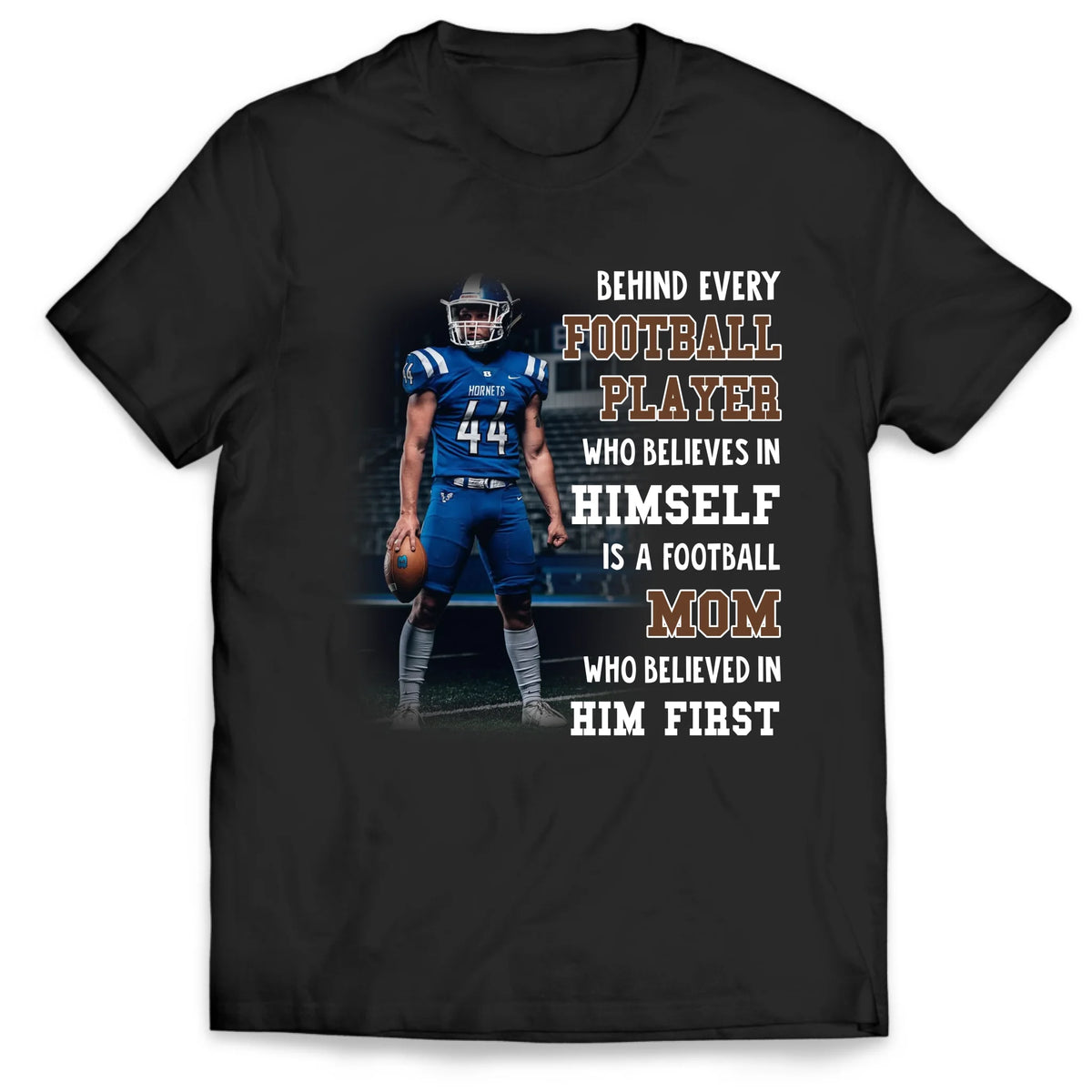 Behind Every Football Player Is A Football Mom - Personalized T-shirt, Gift For Football Mom/Grandma, Football Lover Shirt