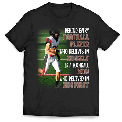 A Football Mom’s Love Built A Great Player - Personalized T-shirt, Gift For Football Mom/Grandma, Football Fan Favourite Shirt