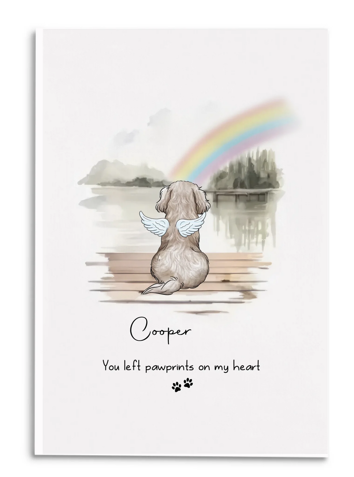 Pet Memorial Rainbow Bridge - Personalized Canvas, Memorial Gift For Loss Of Pet