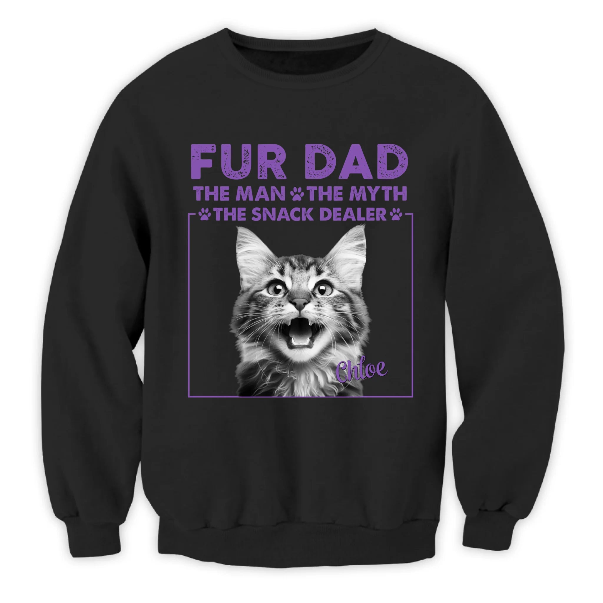 Fur Dad The Man The Myth The One Who Brings the Snacks - Personalized T-Shirt, Gift For Dog Lovers, Dog Mom, Dog Dad