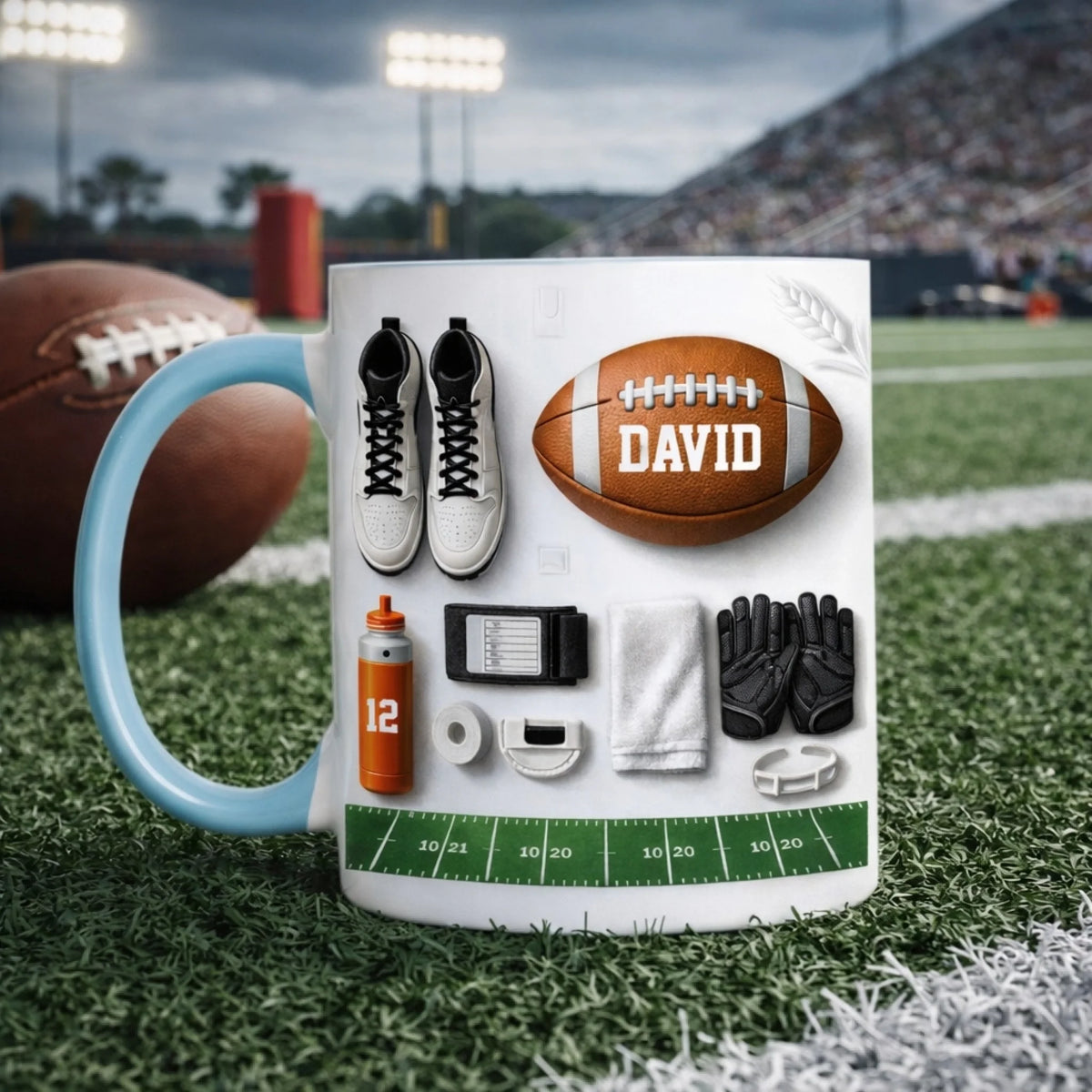 From Practice To Kickoff – Personalized Accent Mug , Custom Football Player Mug With Name, Ultimate Sports Fan Gift