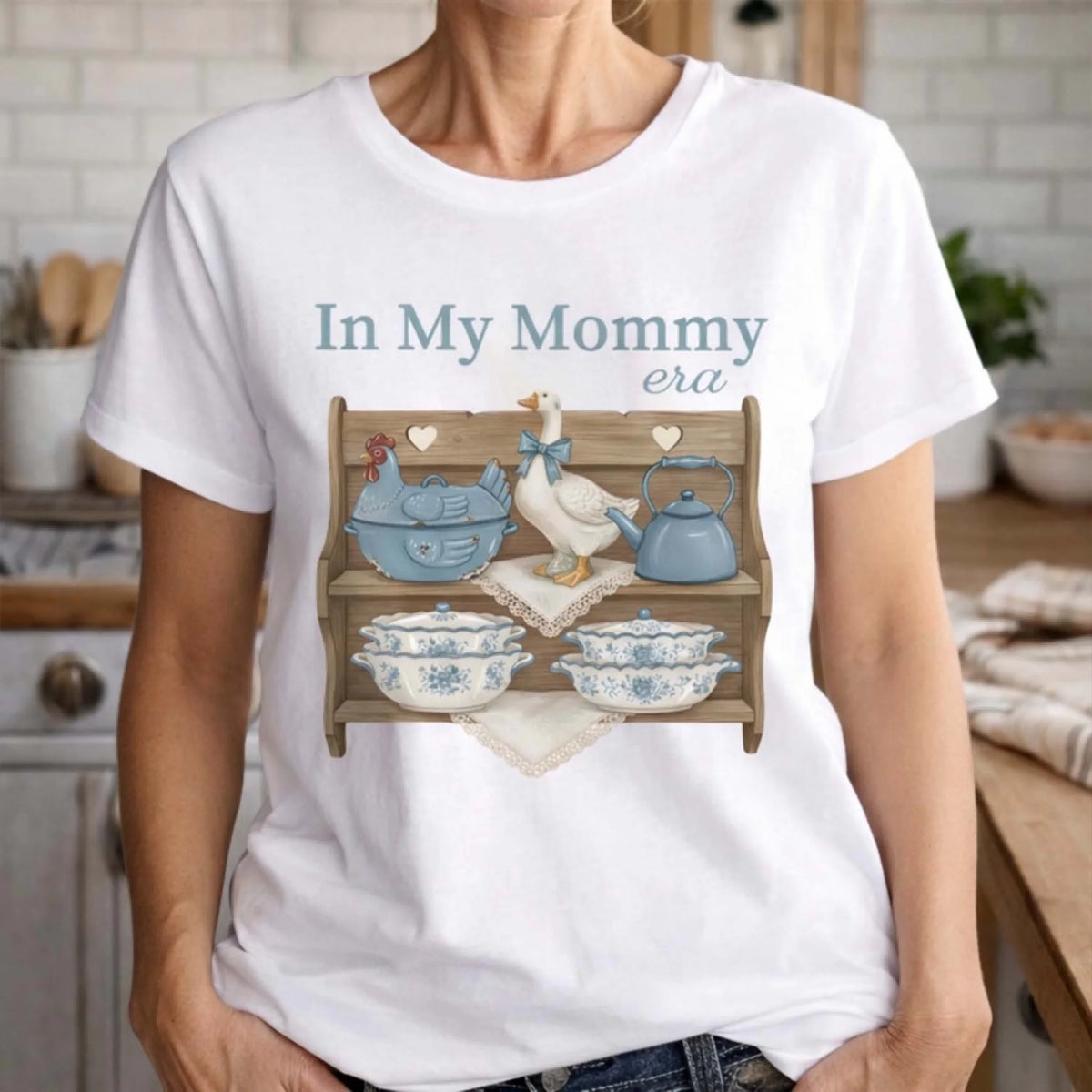 In My Granny Era - Personalized T-Shirt, Gift For Grandma, Mom, Vintage Goose Kitchen Shelf Art