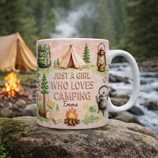 For Girls Who Love Camping - Personalized Mug, Gift For Camping Lovers