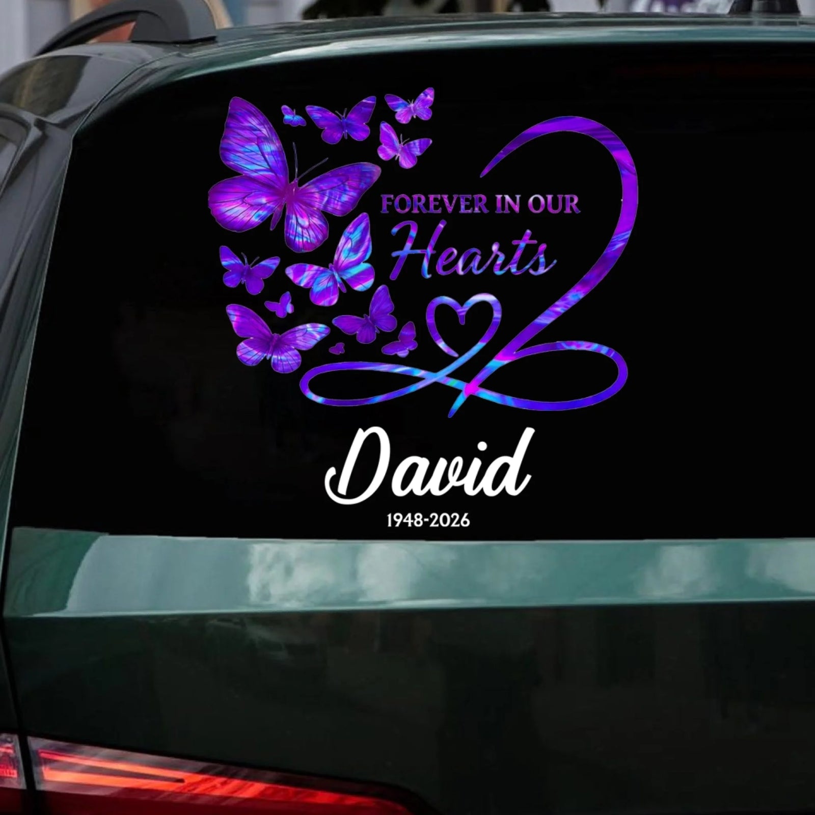 Memorial Butterflies With Photo - Personalized Decal, Gift For Memorial Gift, Decal Gift