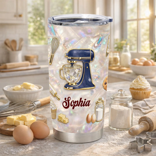 For Girl Who Loves Baking - Personalized Tumbler, Baking Lover Gift, Cute Kitchen Baking Gift For Her, For Family