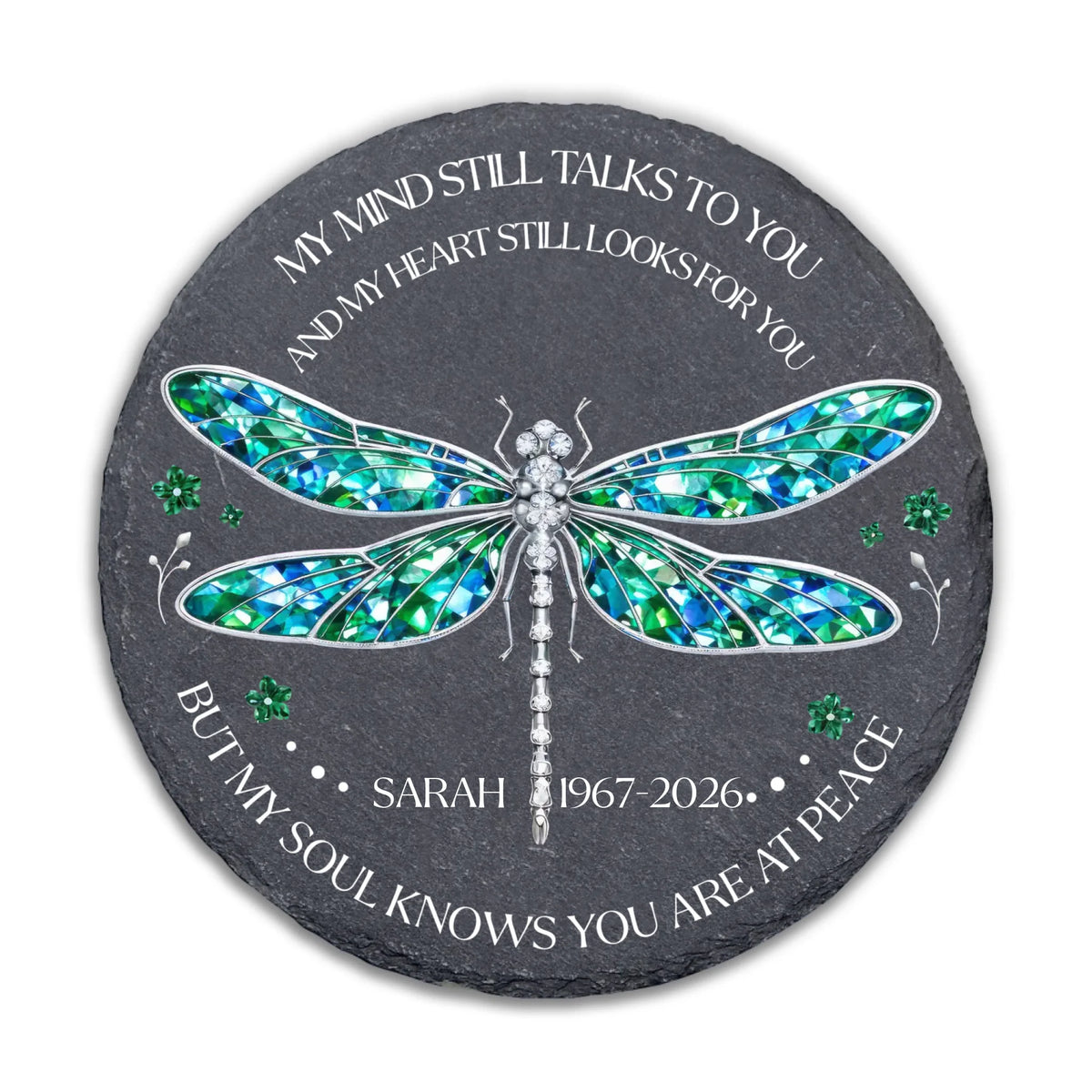 In Loving Memory Dragonfly My Soul Knows You Are At Peace - Personalized Memorial Stone, Memorial Gift