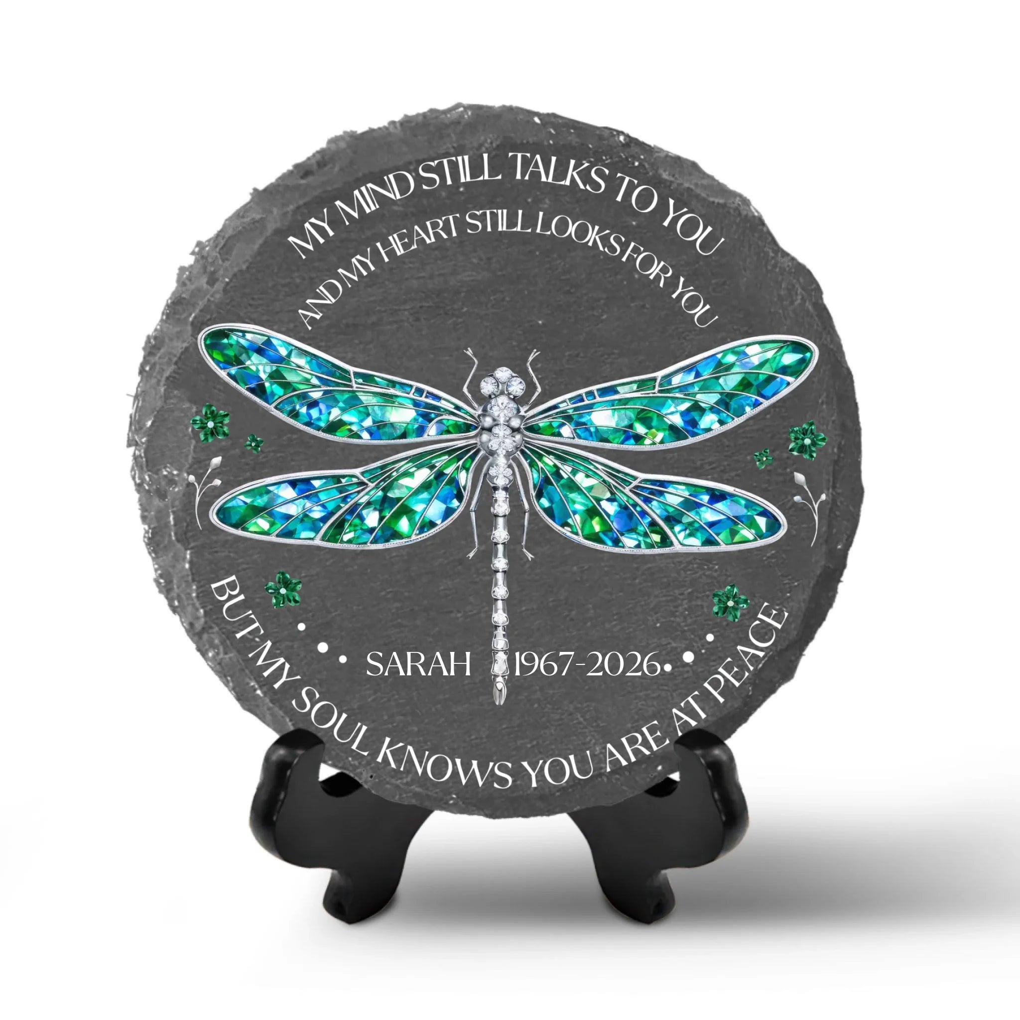 In Loving Memory Dragonfly My Soul Knows You Are At Peace - Personalized Memorial Stone, Memorial Gift