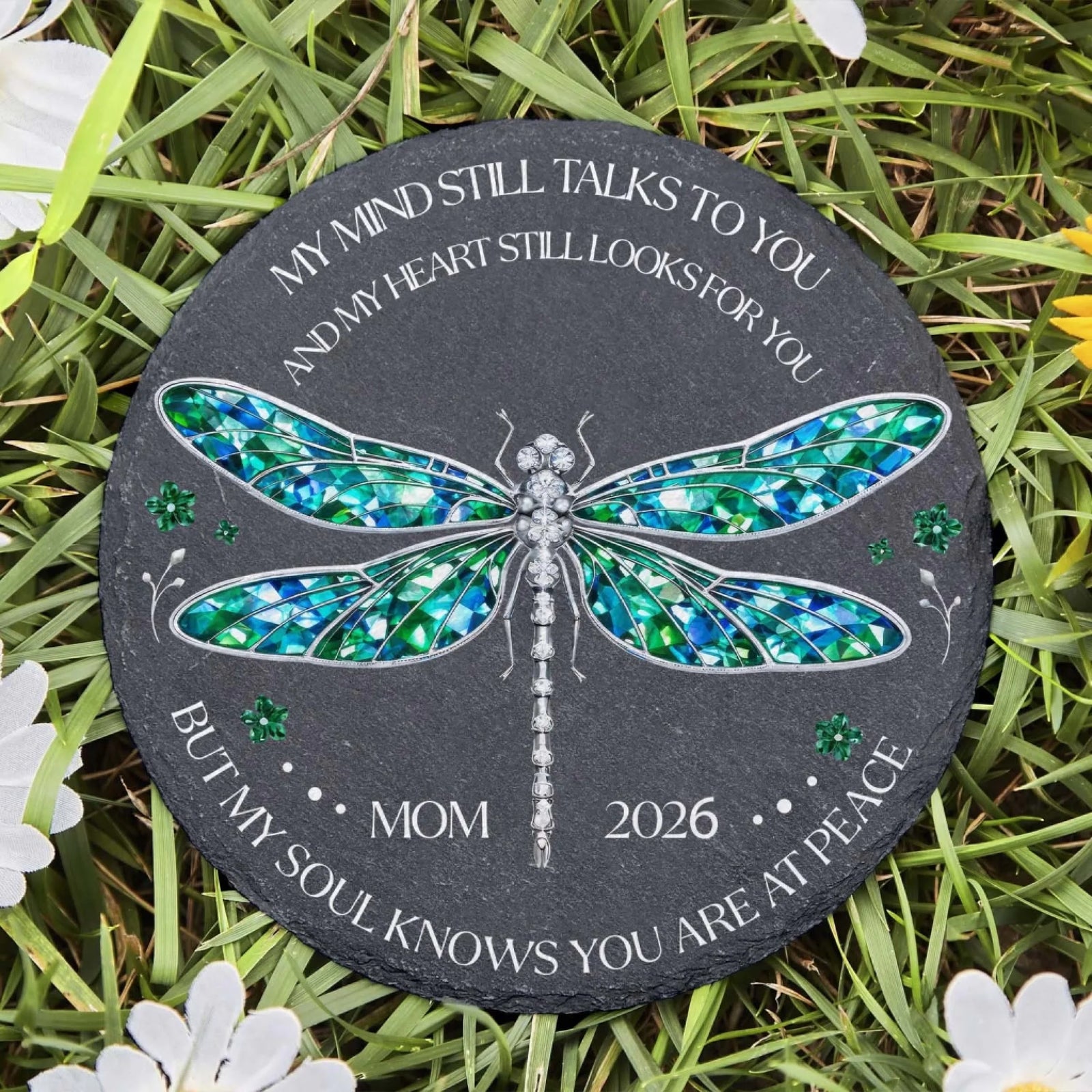 In Loving Memory Dragonfly My Soul Knows You Are At Peace - Personalized Memorial Stone, Memorial Gift