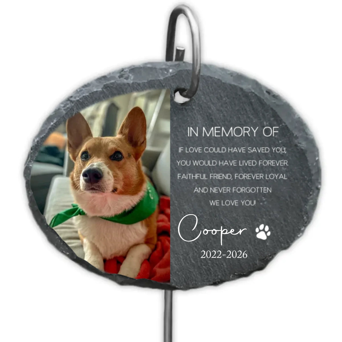 In Memory Of Our Loyal Fur Friend - Personalized Garden Slate, Memorial Pet Gift, Loss Of Pet