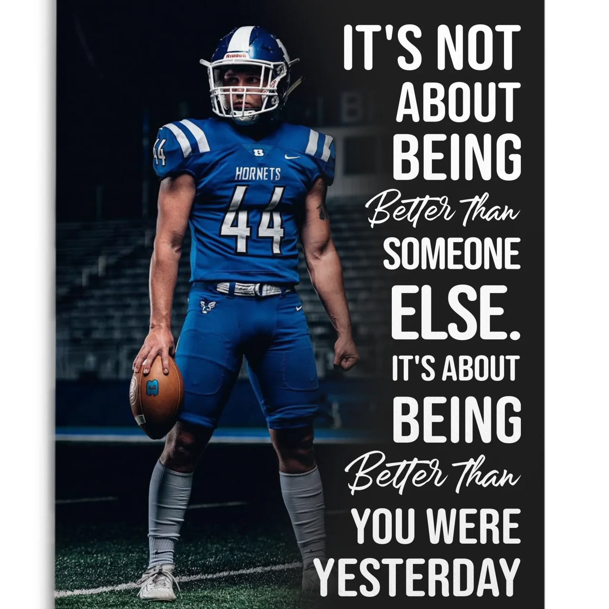 Be A Little Better Than Yesterday - Personalized Canvas, Gift For Football Player, Football Lovers, Football Motivation Gift