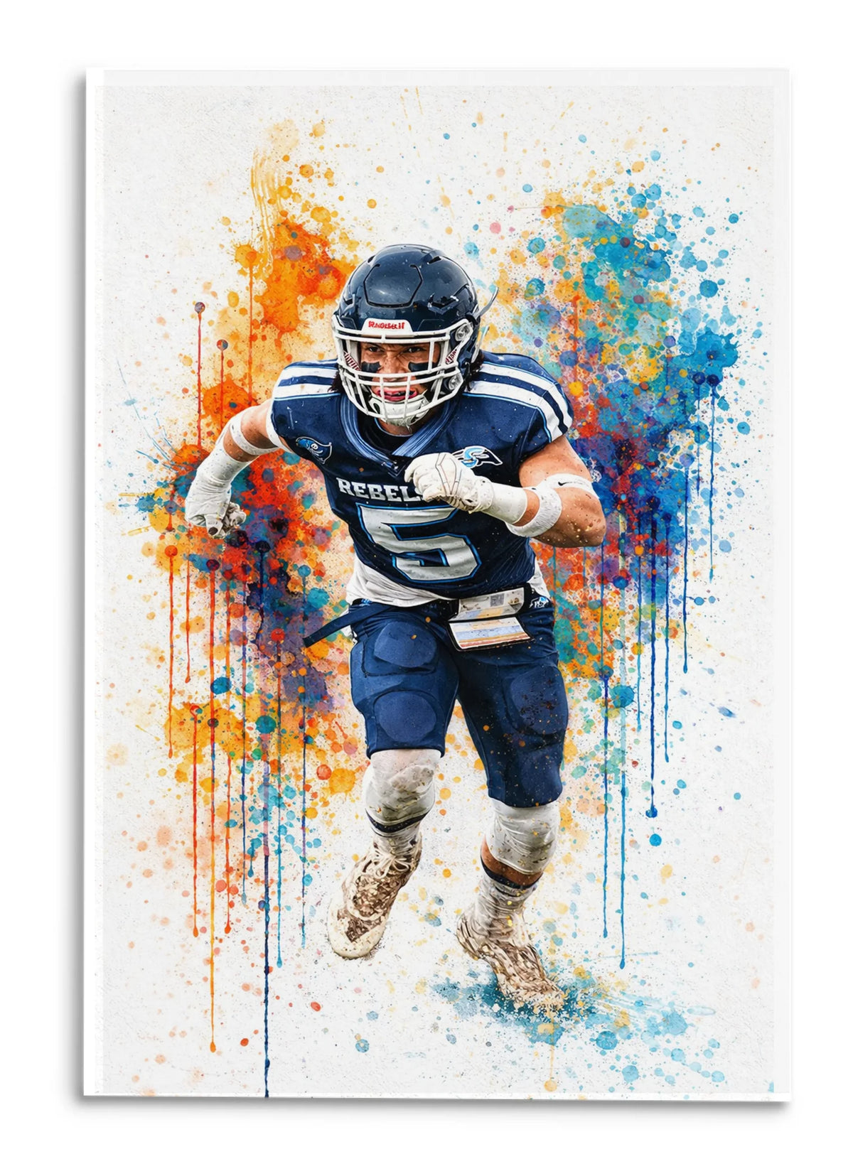 Cool Football Player Pop Art Portrait - Personalized Poster, Gift For Football Player, Drawing Pop Art Portrait, Gift For Football Lover