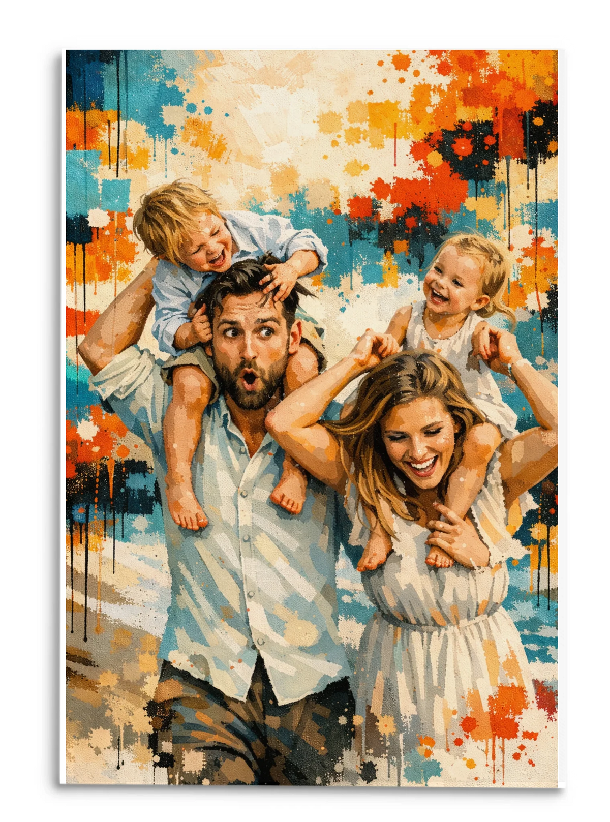 Our Cozy Family - Personalized Poster, Gift For Family, Drawing Pop Art Family Portrait From Photo