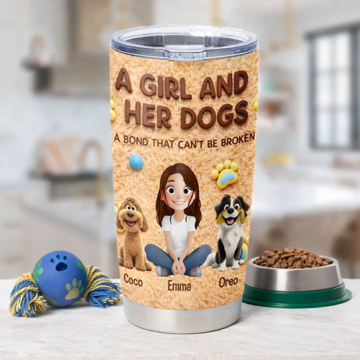 A Girl &amp; Her Dog Forever Best Friends - Personalized Tumbler, Gift For Dog Lovers