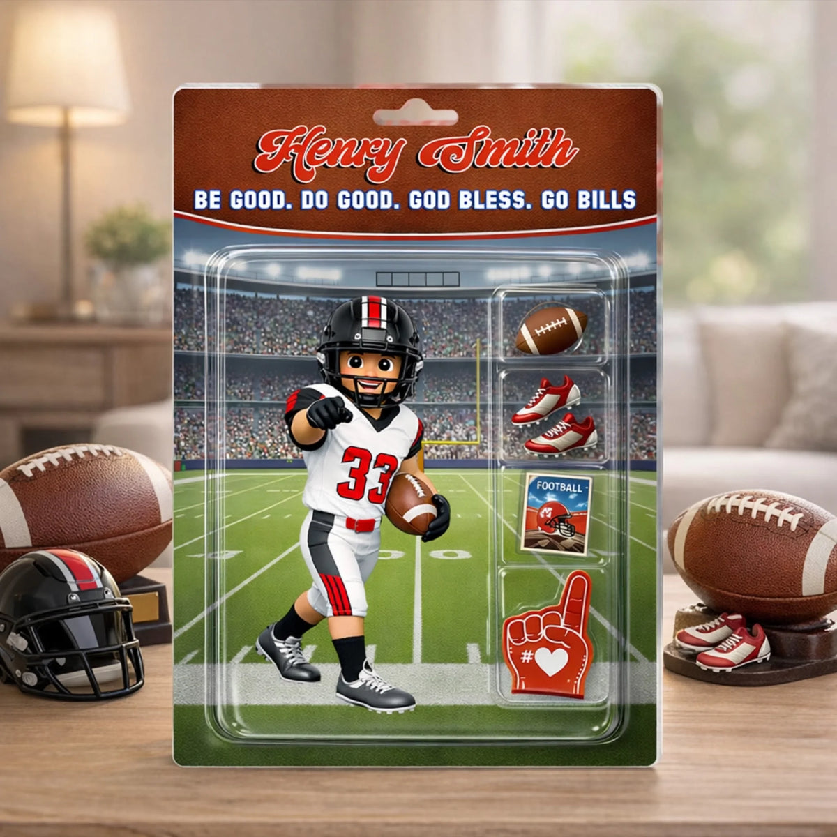 Strong Football Player Be Good, Do Good, God Bless - Personalized Acrylic Plaque, Gift For Football Player, Football Lover's Gift