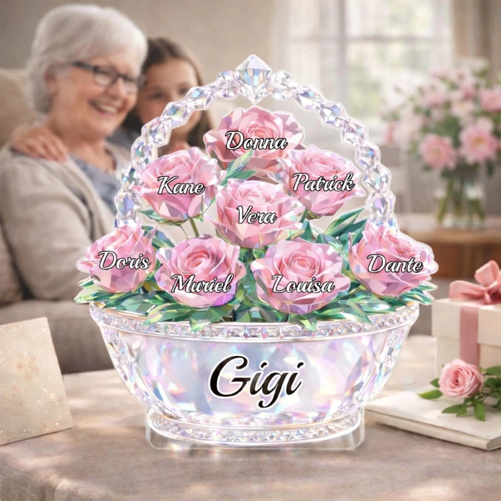 A Crystal Garden Of Love - Personalized Acrylic Plaque, Gift For Mom, Grandma, Meaningful Gift For Mom