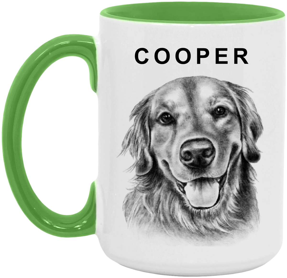 Charcoal Pet Portrait - Personalized Mug, Pet Drawing Portrait Gift