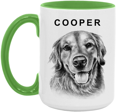 Charcoal Pet Portrait - Personalized Mug, Pet Drawing Portrait Gift