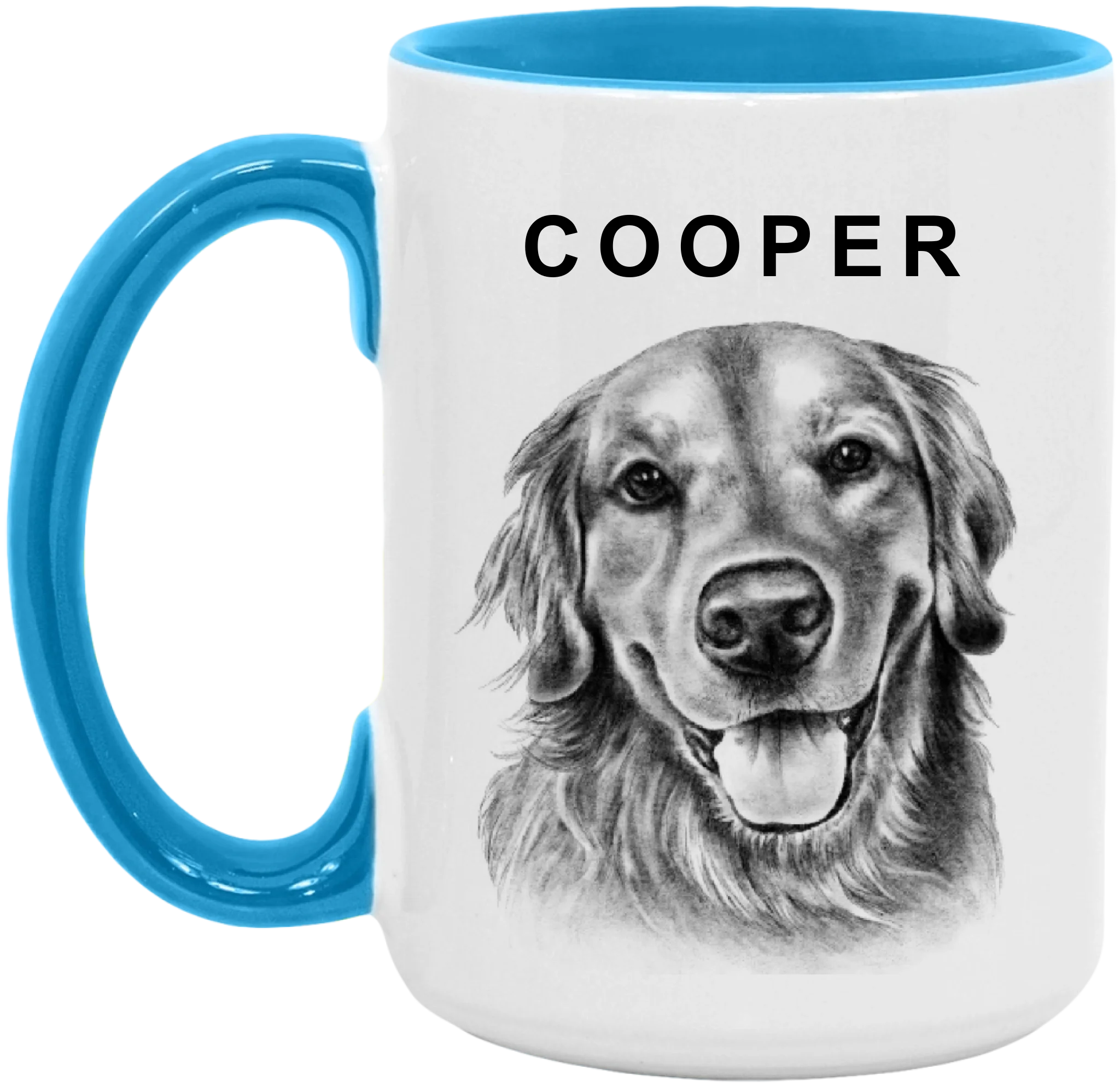 Charcoal Pet Portrait - Personalized Mug, Pet Drawing Portrait Gift